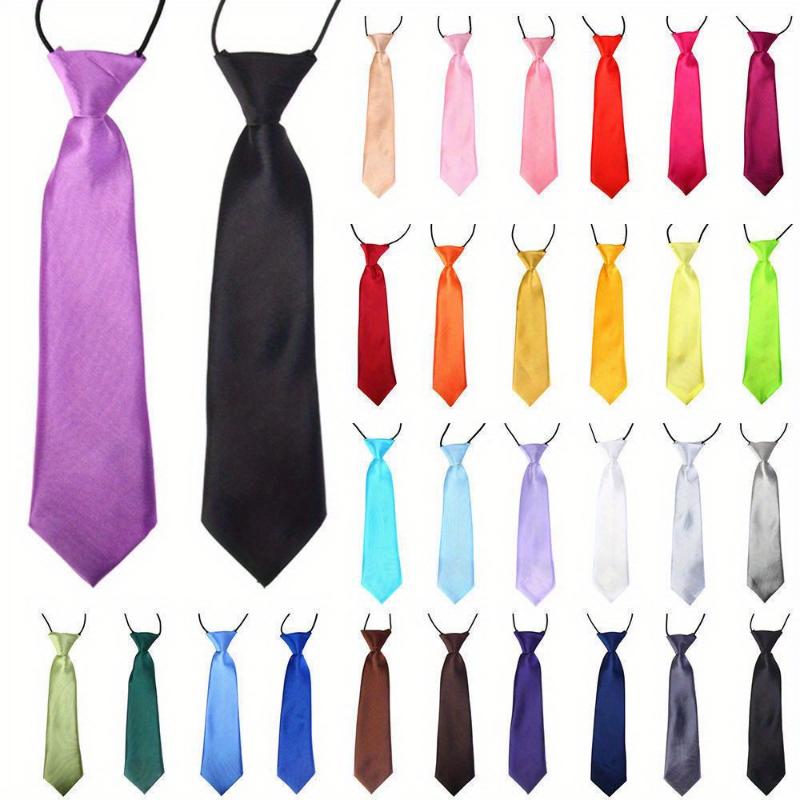 Solid Color Short Tie Accessory Set - Elastic Band, Perfect for Casual Uniforms, Performances, Parties, and School 3