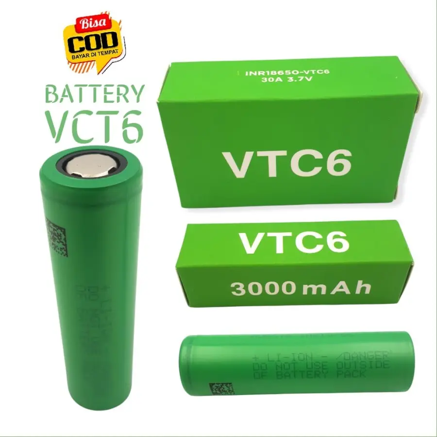 Battery VTC6 18650 3000Mah 30A 3.7Volt Baterai VTC 6