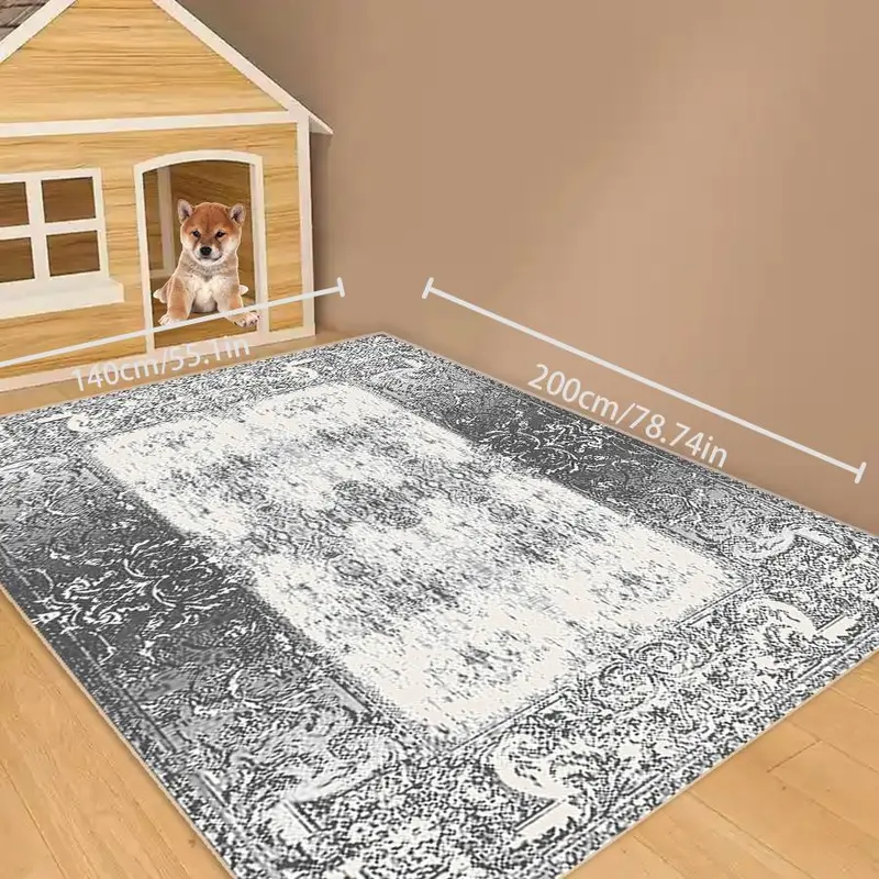 Floral Pattern Pet Mat, Non-slip Soft Pet Rug, Decorative Floor Mat for Home Living Room Bedroom, Pet Supplies for Dogs & Cats 5