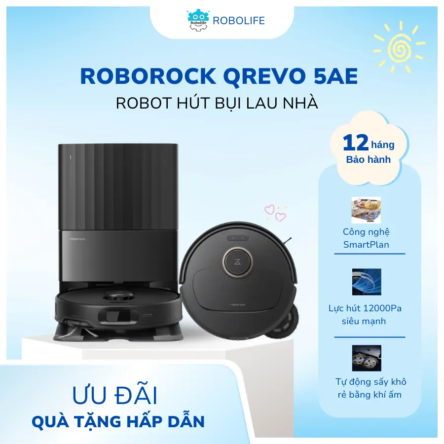 Robot hút bụi lau sàn Roborock Qrevo 5AE thế hệ mới
