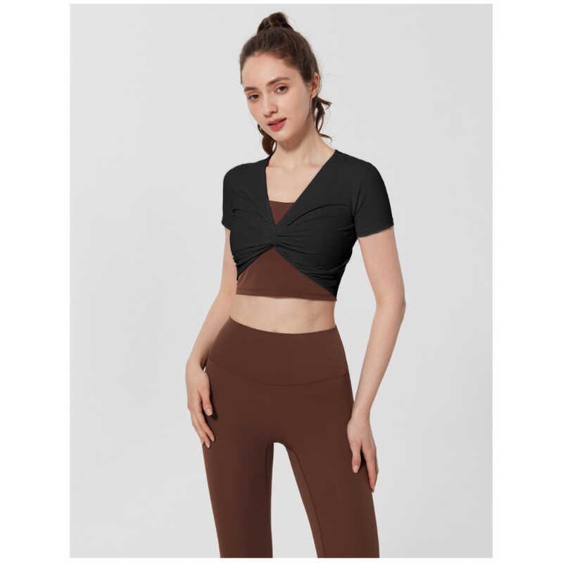 Áo Crop Top Thể Thao Yoga, Thiết Kế Xoắn, Nhanh Khô, Thích Hợp Khiêu Vũ Và Pilates, Mặc Nam Sport Thun Đồng 8