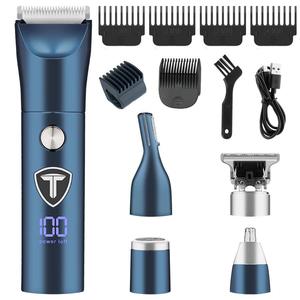 Men's Grooming Kit, 1 Set Type-C Rechargeable Hair Trimmer Kit with Accessories, Multifunctional Portable Hair Trimmer for Men