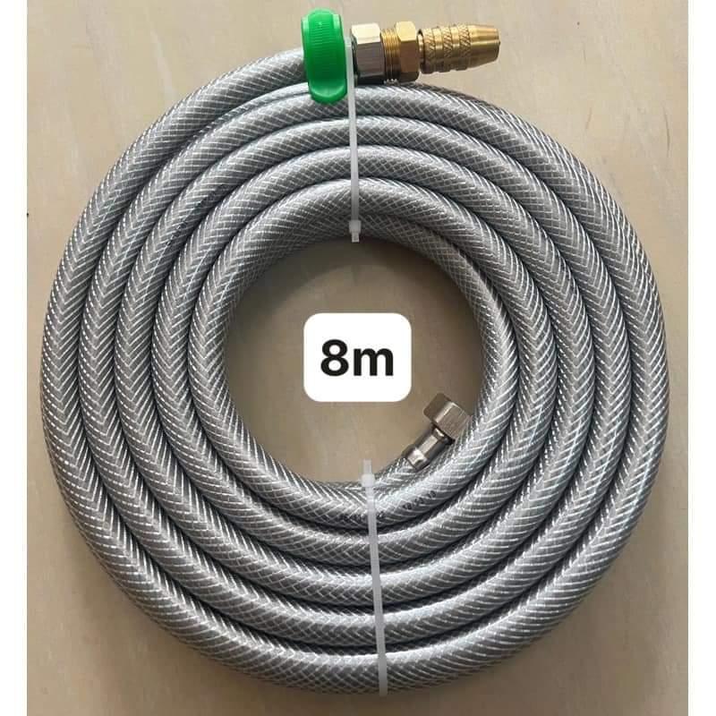 Dây Rửa Xe Gia Đình Bộ Dây Tưới Cây Tại Nhà Đầu Vòi Tăng Áp Ống Màu Xám Phi 14mm 2 Đầu Ren 21mm Kenta Các Độ Dài 5m 8m 10m 15m 20m 5