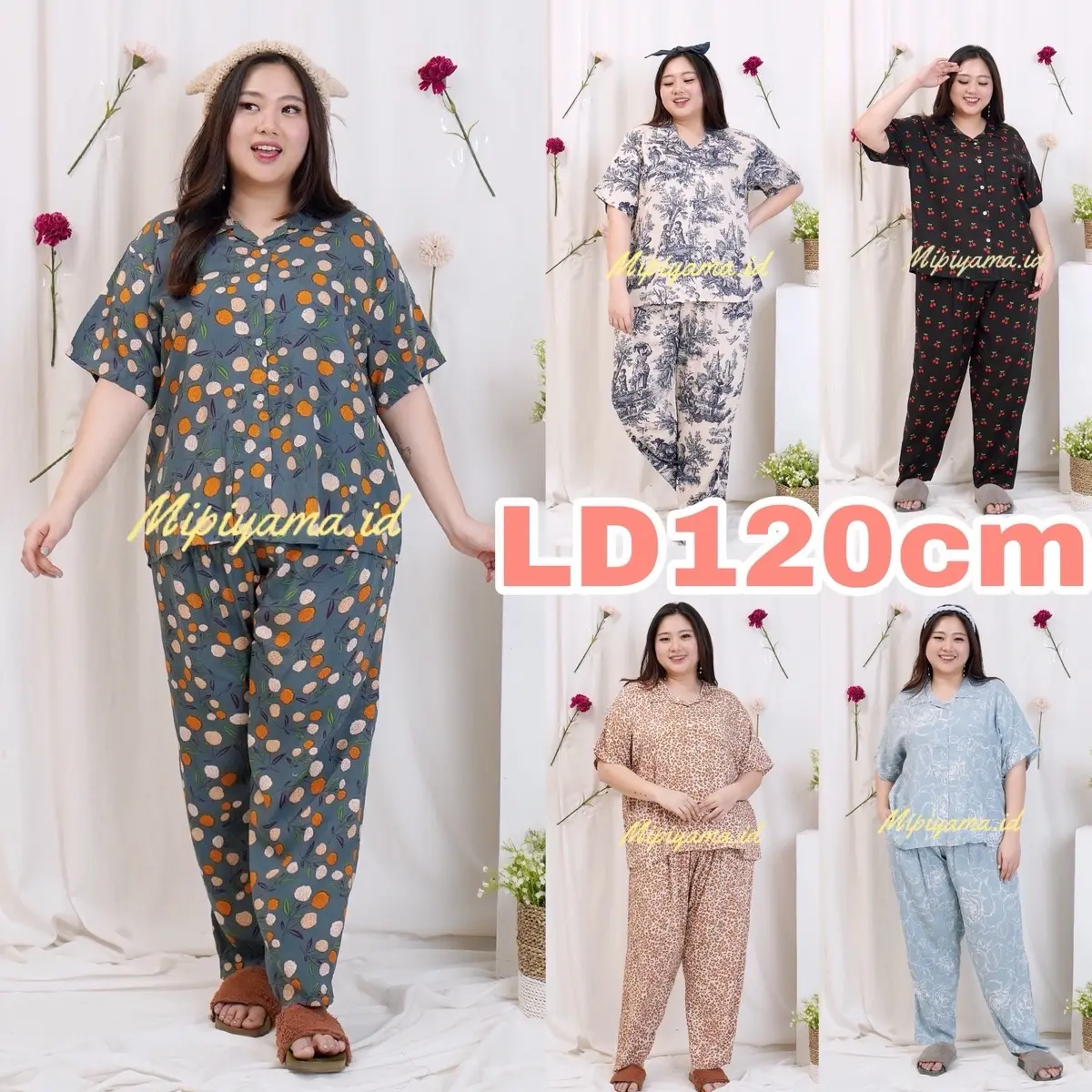 Piyama Rayon Wanita LD120cm/ Piyama Rayon Premium Jumbo / oneset jumbo