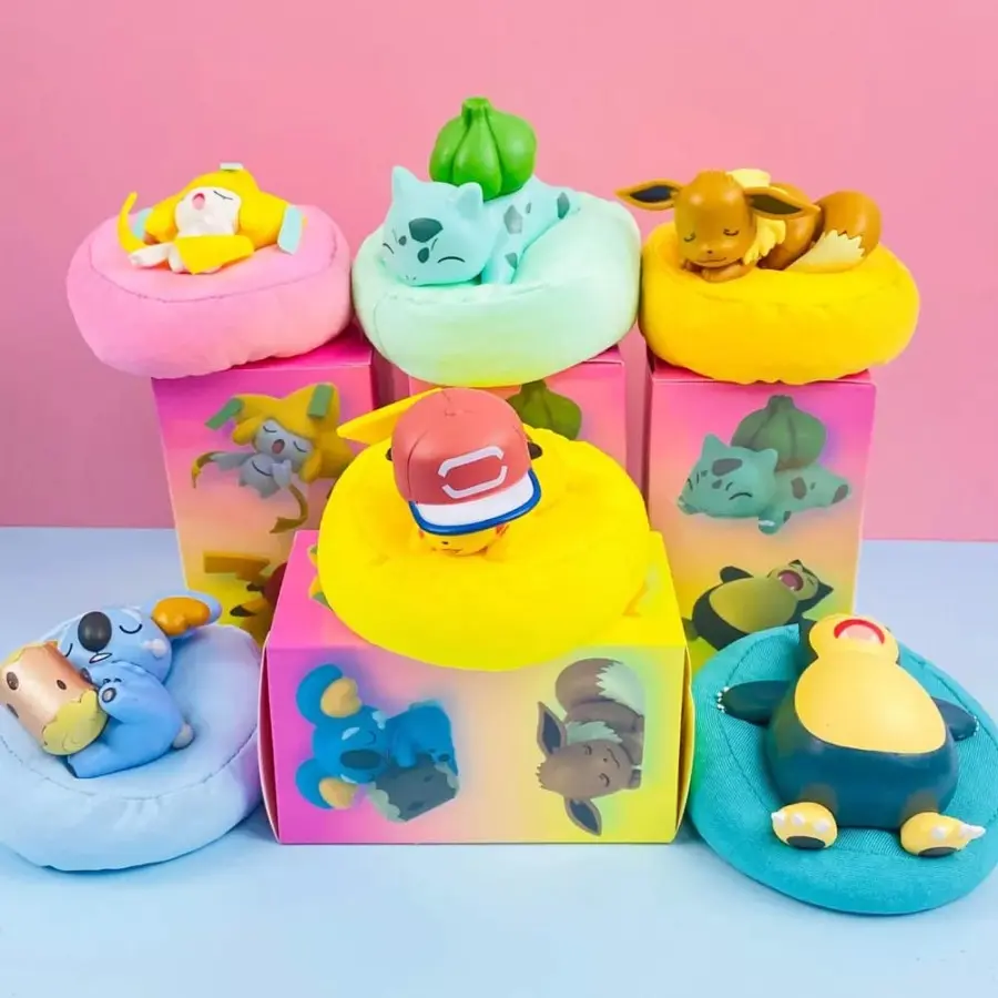 Mainan Anak Action Figure Pokemon Tidur Sleeping Aksi Eevee Vaporeon Piplup Rowlet