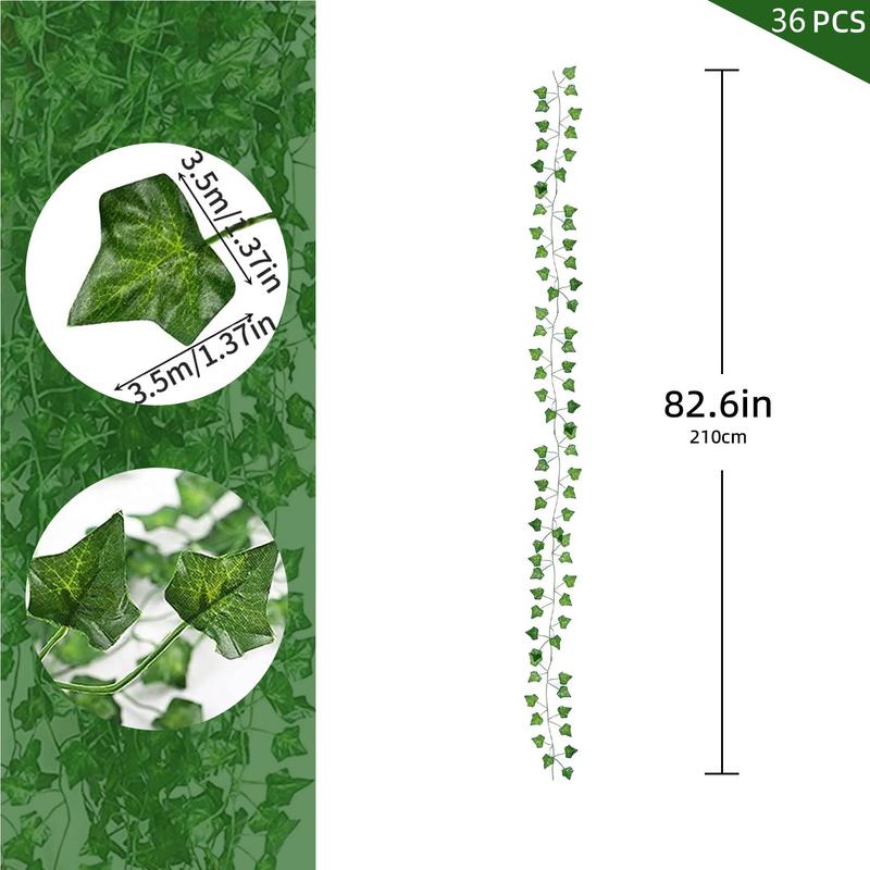 Product Introduction of Artificial Ivy Leaf, 36/48/60pcs Fake Hanging Vine Plant, Fake Ivy Leaf, Decorative Plants for Home Bedroom Wall Decoration, Party Background Decoration 1