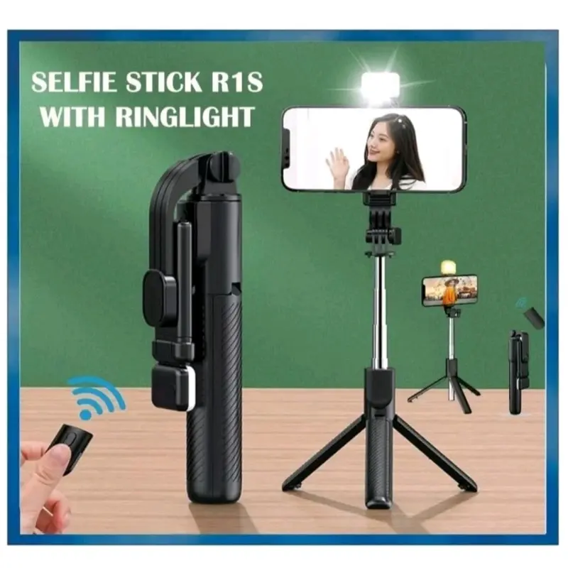 Tongsis Bluetooth Selfie With Tomsis Tripod R1S Lampu 0