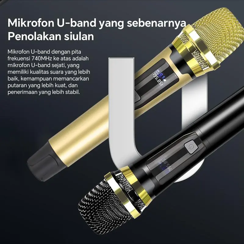 U Smart home Mikrofon nirkabel universal satu derek dua speaker luar ruangan mikrofon kartu suara bernyanyi langsung 2