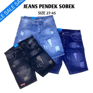 Celana Jeans Pendek Sobek SAE STYLE Riped Kualitas Distro CEWEK cowok Nyaman Pria  Dewasa