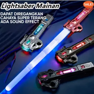 Mainan Pedang LED Anak Laki Laki 2 in 1 Light Saber dengan Lampu dan Suara Laser Cocok untuk Bermain Fantasi dan Hadiah