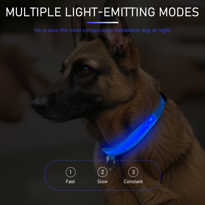 Product Introduction of LED luminous pet collar, suitable for small and medium-sized dogs - keep your pet safe and visible during nighttime walks, slightly waterproof 0