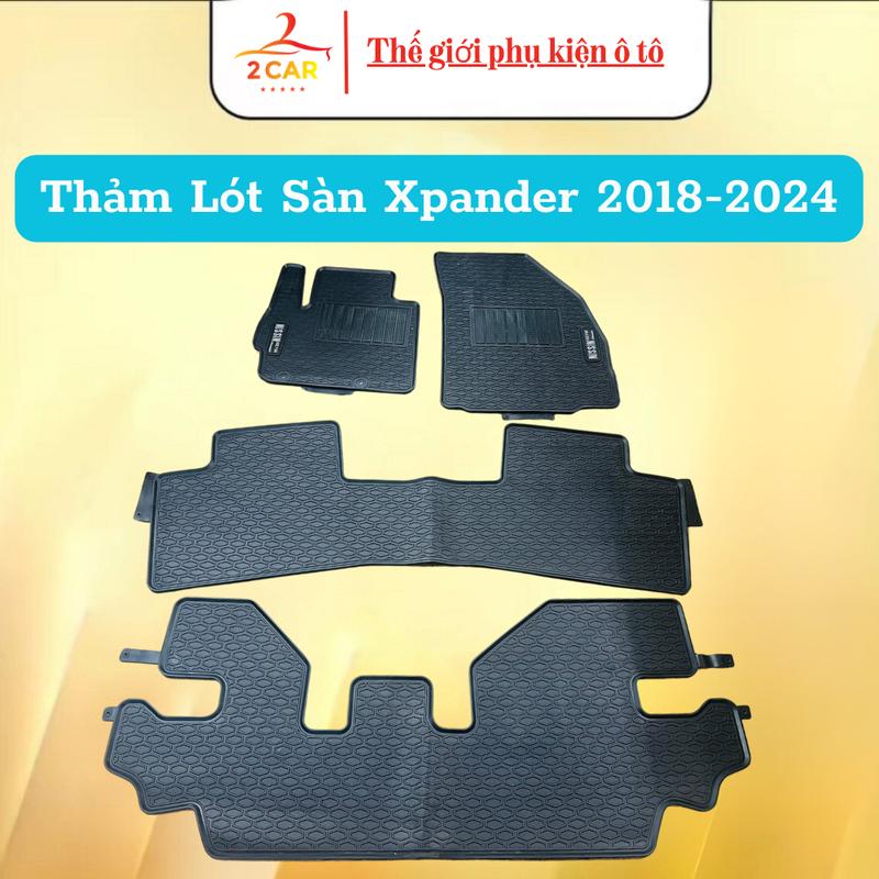 Thảm sàn, Lót Sàn cao su xe Xpander / Xpander Cross 2018- 2021, 2022,2023, 2024 mẫu NISSIN chữ trắng không mùi, không thấm nước