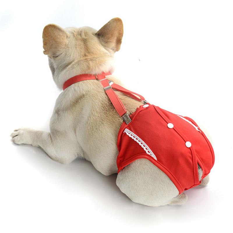 Wiutare- Button Design Dog Menstrual Pants Soft Comfortable Dog Menstrual Pants with Tail Hole Pet Supplies for Female Dogs Button Closure Buyers' 7