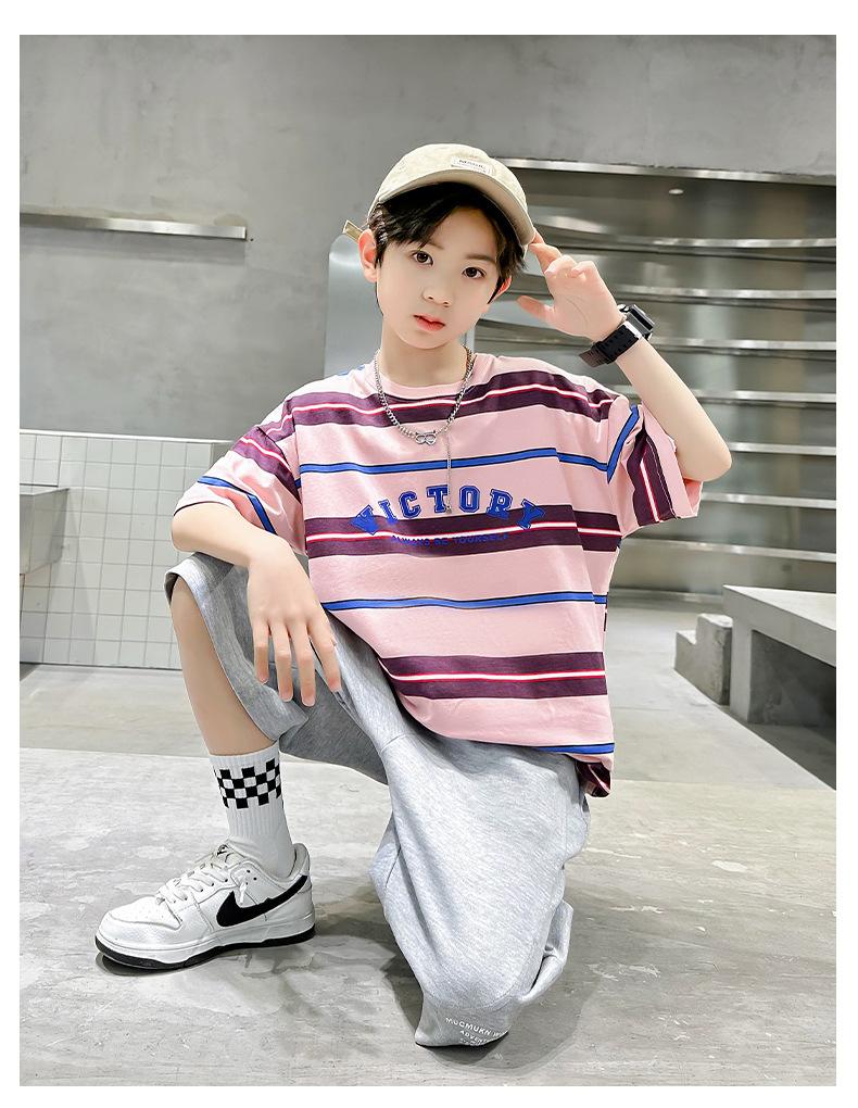 Product Introduction of Boys' Short Sleeve T-Shirt Summer 2025 New Children's Cotton Summer Boys' Trendy Top 24