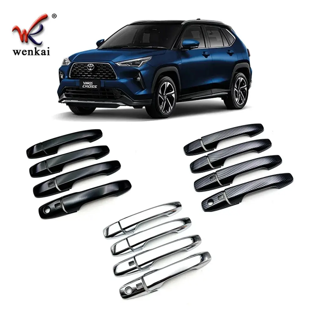 Phụ Kiện Xe Hơi, Vỏ Tay Nắm Cửa ABS Chrome, Dành Cho Toyota Yaris Ativ AC100 2022 Và 2023, Với Mũ Bắt Lỗ Chìa Khóa Thông Minh, Trang Trí Và Khuôn
