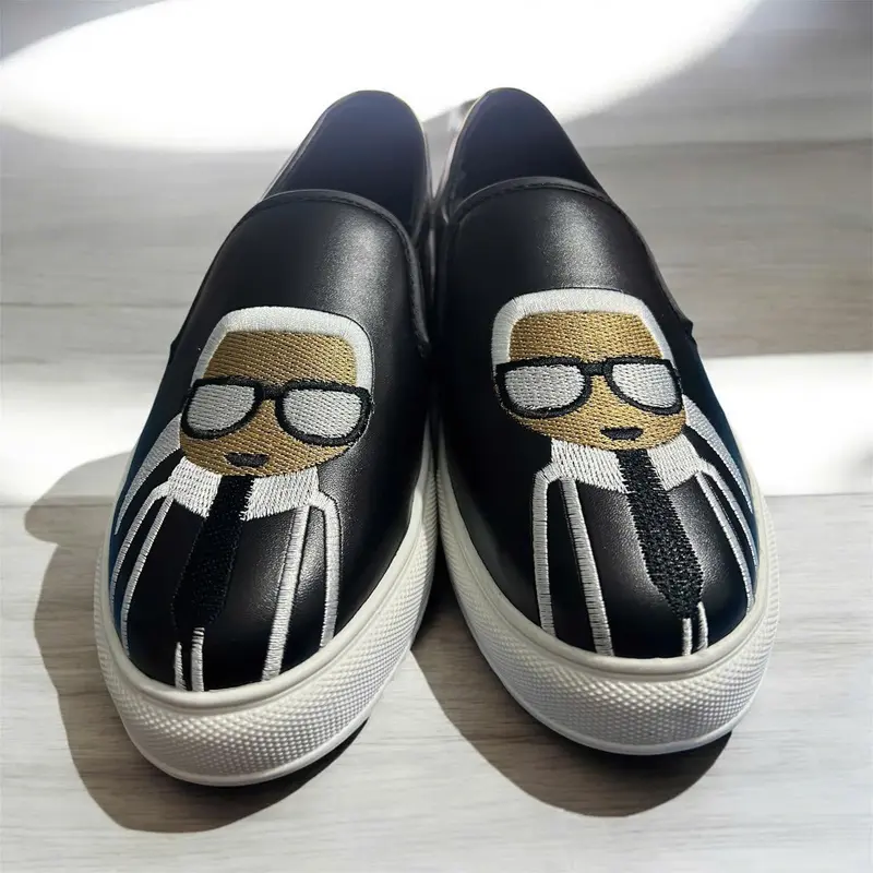 Giày Slipon Karl - Giày lười hình hoạ tiết thêu full size, giày thể thao nam phù hợp đi học đi chơi - Hottrend 0