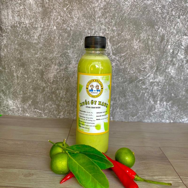 COMBO 2 chai muối ớt xanh, ớt đỏ Nước Sốt Gia Vị Chua Cay 4