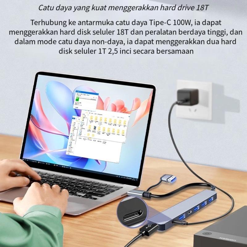 [RADY] MAYY 8IN1 Adapter Connector DS01 USB-C Type-c Kable Konekter Multifungsi SD Card TF Card Computer Laptop Phone Table 7