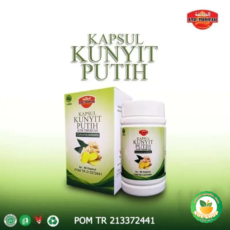 Kapsul Ekstrak Kunyit (Kunir) Putih Ath-Thoifah Original BPOM | Herbal Terapi Kanker Tumor Miom Kista Vertigo Dll 1