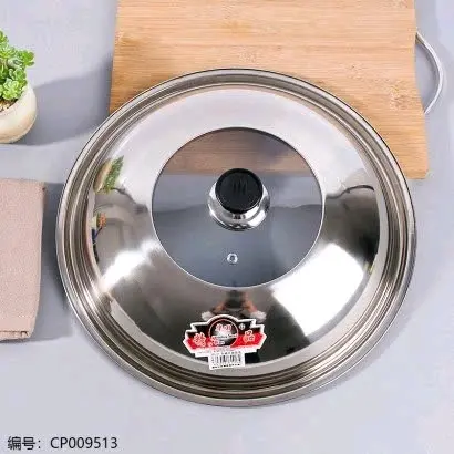 Vung chất liệu inox mặt kính36cm dày dặn ko han gỉ đậy đa năng