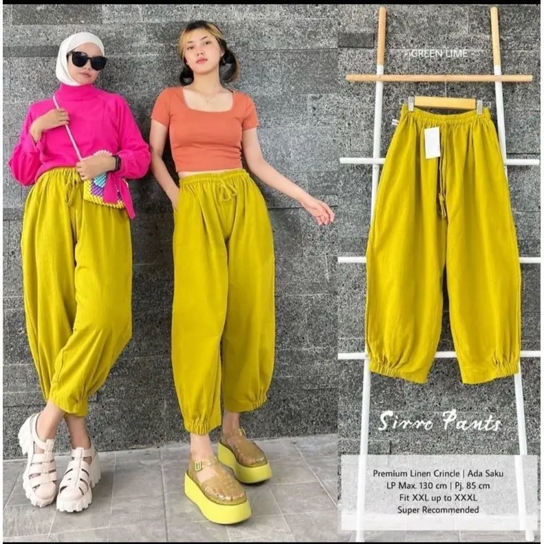 SIRRO PANTS LINEN CRINCKLE PREMIUM Wanita