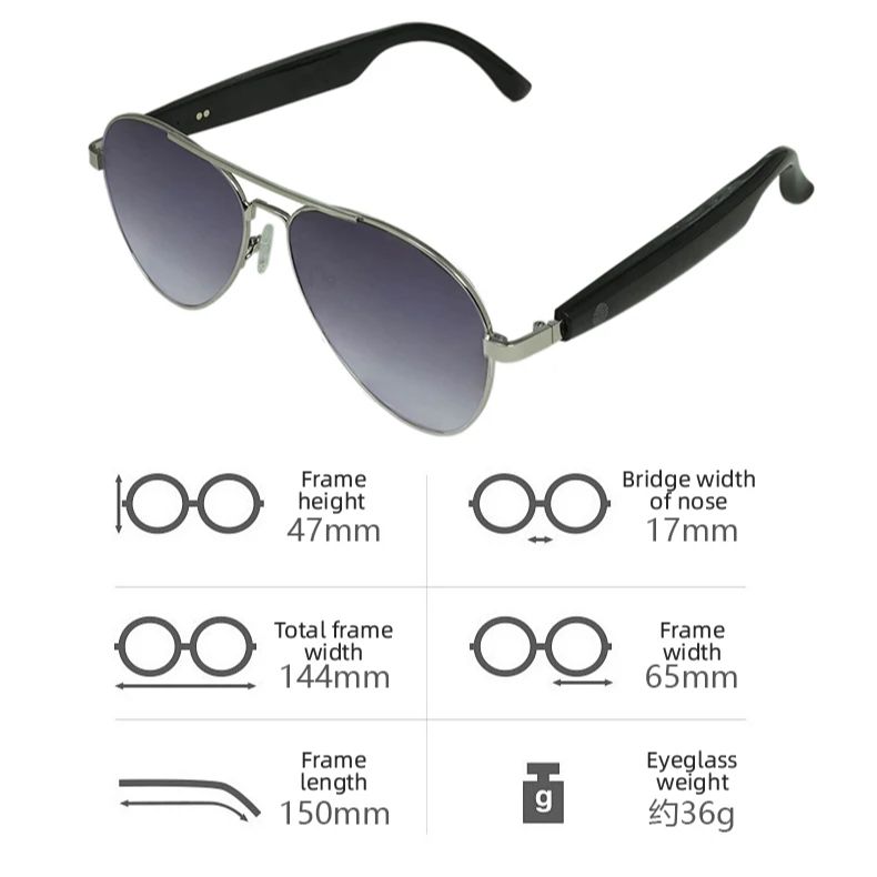 Ai Glasses Bluetooth Sunglasses Smartglasses Bluetooth Connected Bezel Language Translators Lenses Translation
