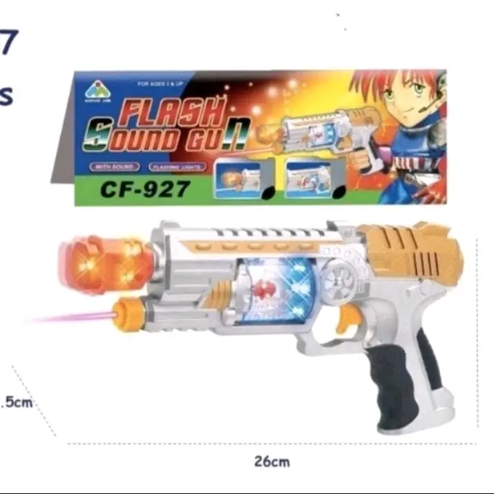 Mainan Anak Laki Laki Tembak Laser Bisa Nyala CF-927 Mainan Anak Tembak Laser Gun Dengan Lampu Dan Suara Terbuat Dari Plastik Panjang 26 Cm Toy 1