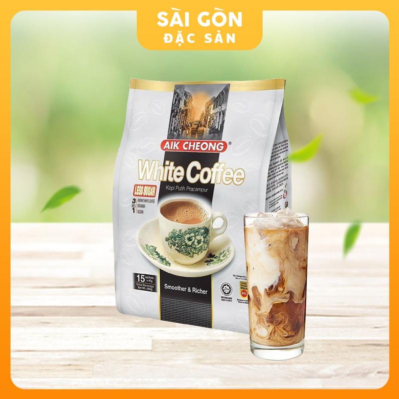  Cà phê trắng Malaysia Aik Cheong Ít đường White Coffee 12 Gói x 38Gam 