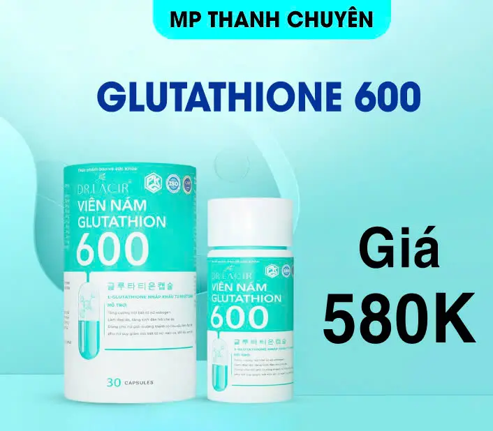 [SALE] 1 HỘP GLUTATHION 6OO hỗ trợ trắng da, mờ nám, cải thiện nội tiết tố nữ