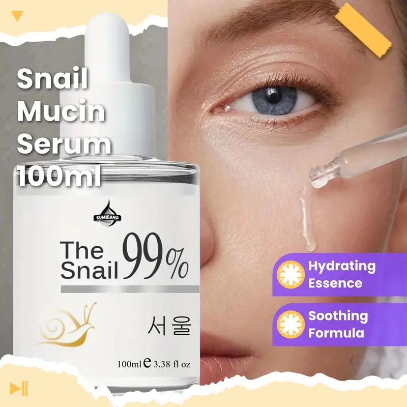 Snail Mucin Soothing Serum, Hydrating Face Serum for Dull Skin, Moisturizing Face Essence, Face Essence for Women & Men, Moisture 1