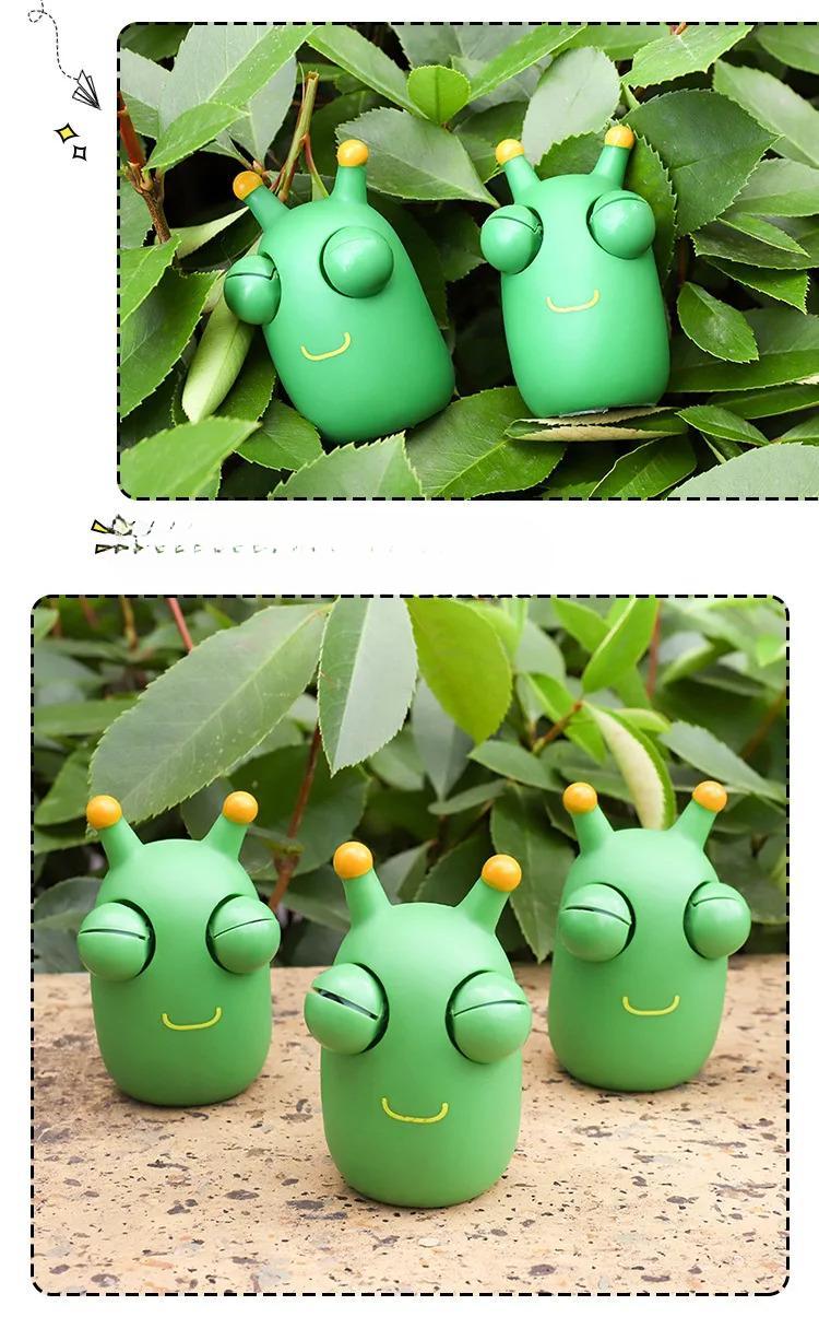 Product Introduction of Funny Eyeball Burst Squeeze Toy Green Eye Caterpillar Pinch Toys Adult Kids Stress Relief Fidget Toy Creative Decompression Toy 26