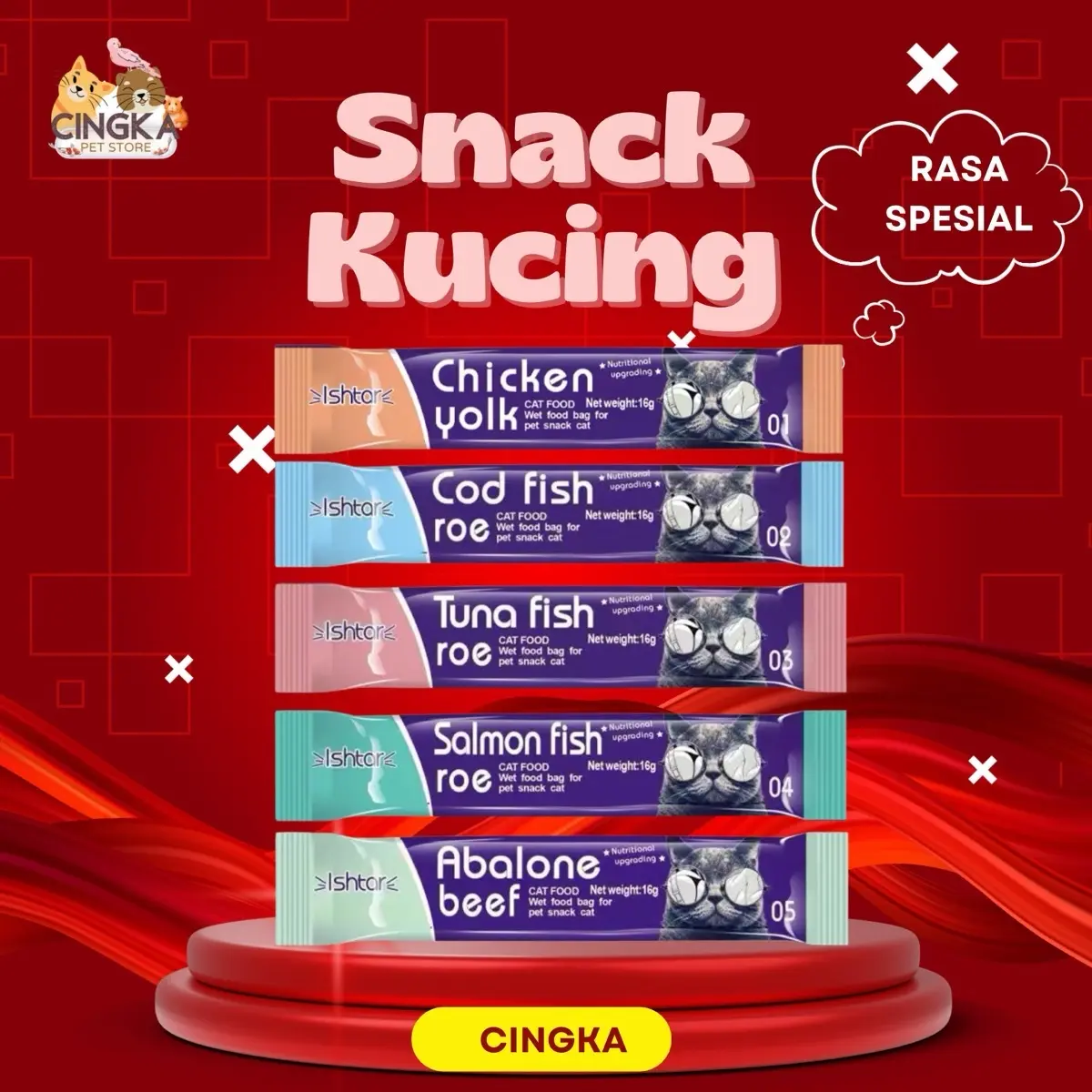 Paket snack kucing 50 pcs