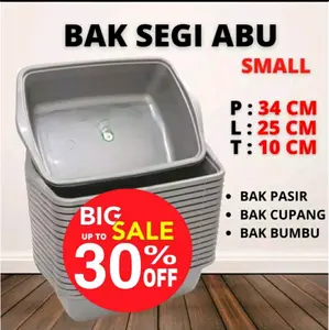 Baskom Segi 301 Abu Silver / Baskom Kotak / merk SL /VIVA / BeePlast