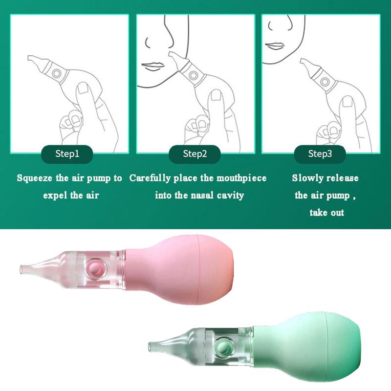 Newborn Nasal Aspirator Nose Vacuum Suction Squeeze Nose Aspirator Nose Cleaning Kit Easy Use Baby Nose Booger Sucker 6