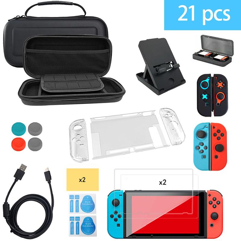 Game Console Accessories Set, Game Console Accessories Includes Protective Case, Data Cable, Screen Protector, Game Card Case, Stand 0