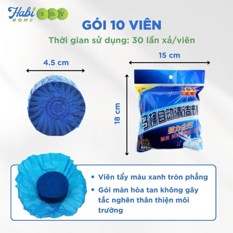 ￼( Giá sỉ ) 20 viên tẩy bồn cầu-bịch 10 viên thả bồn cầu 2