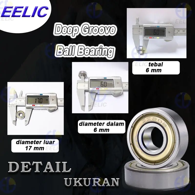 EELIC BEK-606ZZ ISI 1 PCS bearing ball bearing motor bearing yoyo bearing spiner bearing bahan metal berkualitas tinggi. 2