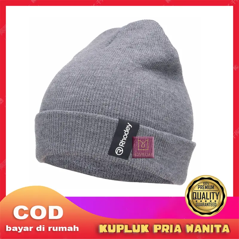 Rhodey Topi Kupluk Dewasa Pria Wanita Rajut Tebal Outdoor Gunung Beanie Hat EC002