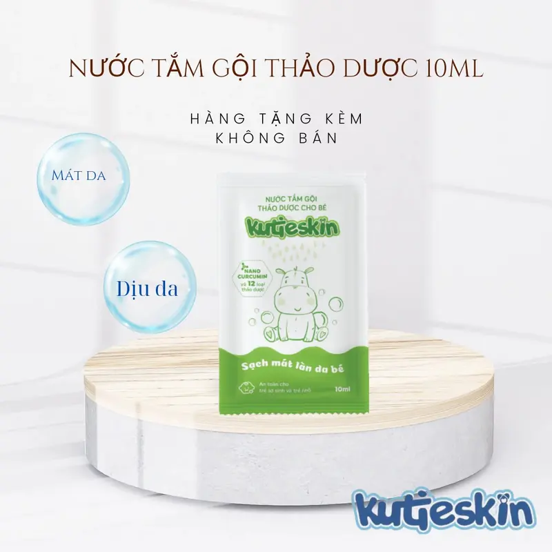 Nước tắm gội thảo dược Kutieskin 10ml cho bé ( Hàng tặng kèm không bán) nuoctam thaoduoc 4