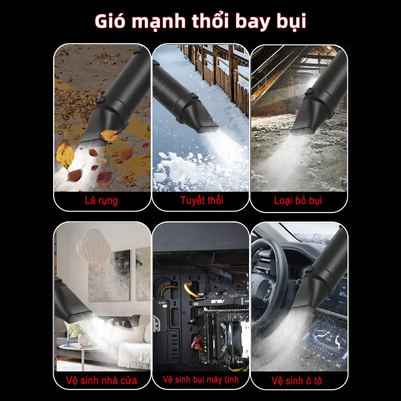 Victool Máy thổi bụi cầm tay, quạt thổi bụi phản lực 6000W máy thổi phản lực không dây, quạt phản lực mini Turbo 1588V Máy thổi bụi phản lực động cơ tua bin pin 10cell phổ thông Makita 1