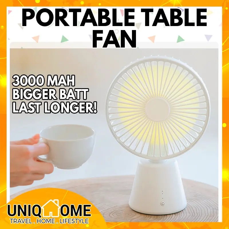 100% Quality Uniqhome X7 USB Fan Wireless Table Fan Rechargeable USB Fan 3000 Automated Rotation Portable Fan
