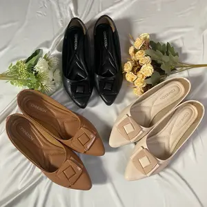 Cnx Flatshoes pita kotak trendy tanpa hak untuk daily