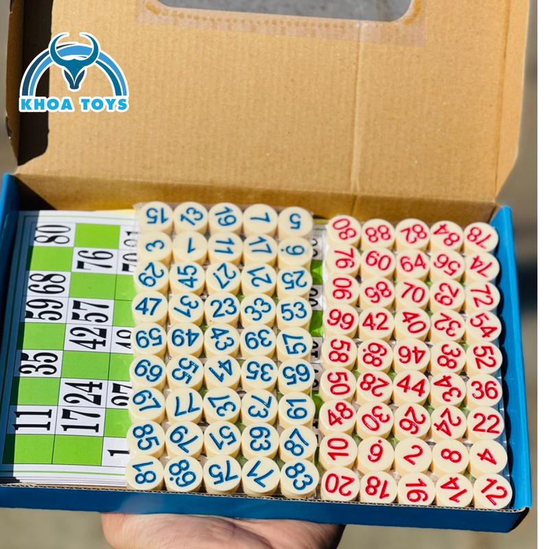 Bộ lô tô giải trí nhựa Melamine cao cấp, lô tô gỗ cao cấp, lô tô lồng quay lớn