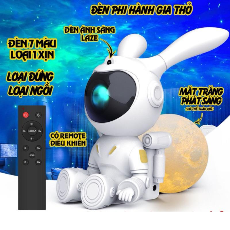 Đèn Phi Hành Gia Thỏ Chiếu Sao Galaxy Giải Ngân Hà Space Bunny, Đèn Mặt Trăng Thỏ Phi Hành Gia Decor Phòng Làm Việc, Ngủ