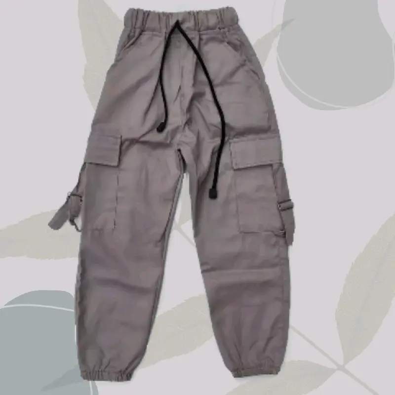 Celana Cargo jogger anak  Perempuan Cewek usia 1 sampai 13 tahun katun drill 4