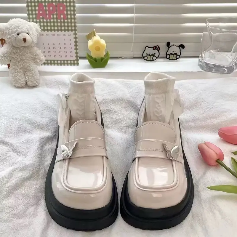 Giày búp bê nữ da bóng B1 đế 4-5cm mới - Women Shoes 3