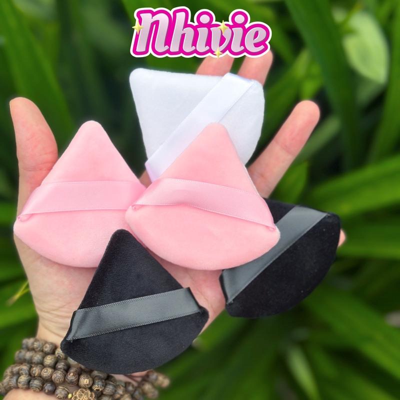 set 5 cái bông phấn tam giác dùng để phủ phấn dặm phấn hoặc baking