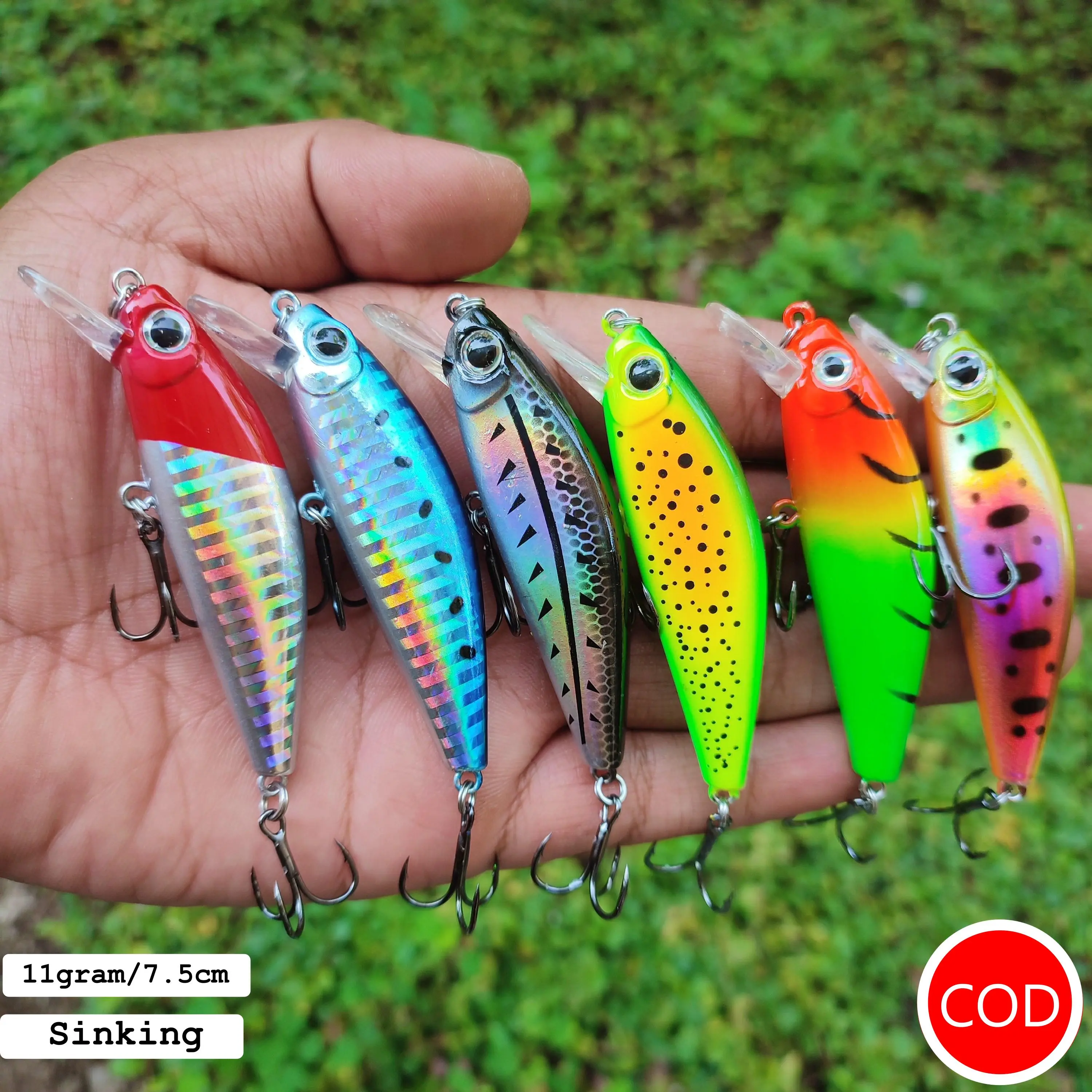Umpan Minnow 11gram/7.5cm Sinking Minow Umpan Pancing Casting Medium Sinking Killer Lure