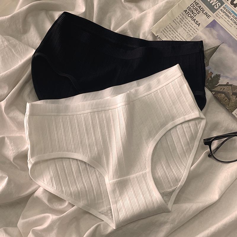 Product Introduction of Đồ Lót Cotton Gân Cho Nữ, Bộ 5 Chiếc, BRALUNE, Kháng Khuẩn Và Thoáng Khí, Quần Sịp Nữ, Mã 163, Dành Cho Nữ Váy Lệch Vai 3
