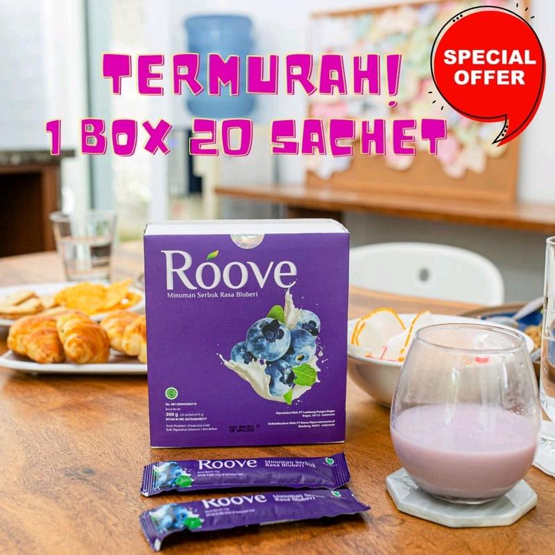 ROOVE 1BOX 20 saset. Roove Blueberry collagen beauty drink Perawatan Rambut & Kuku Perawatan Kulit 0